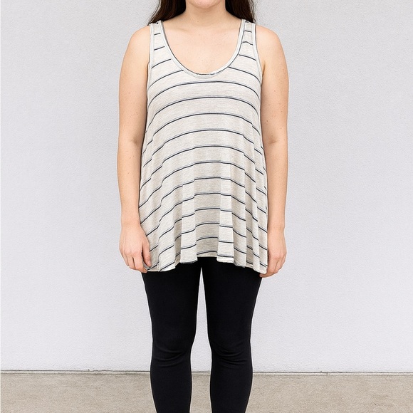 Urban Outfitters Size Medium White Flowy Striped Tank Top. - Picture 1 of 5